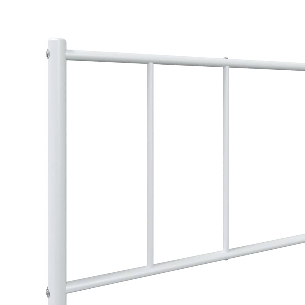 vidaXL Metalowe łóżko z wezgłowiem, bez materaca, białe, 75x190 cm