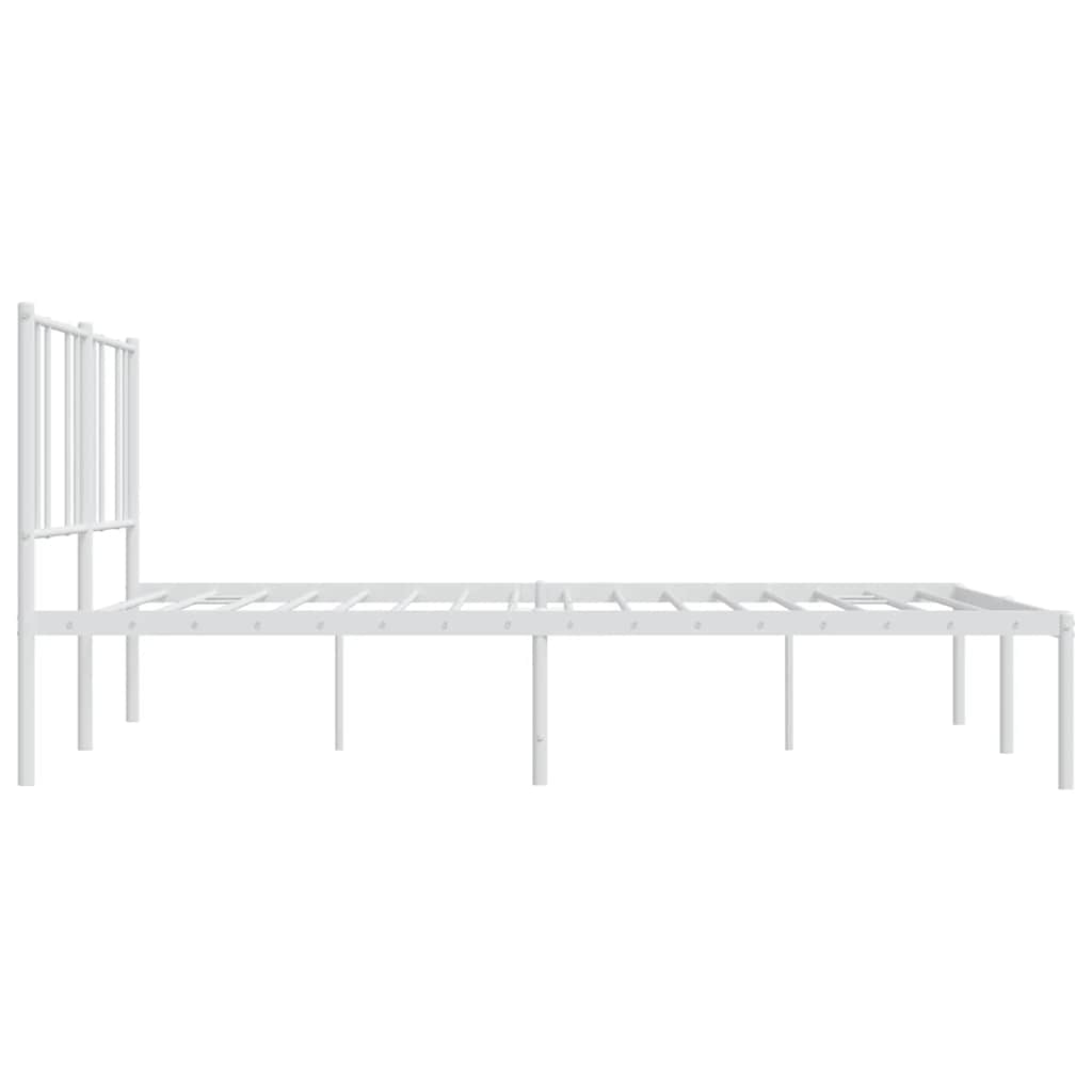 vidaXL Metalowa rama łóżka z wezgłowiem, biała, 180x200 cm
