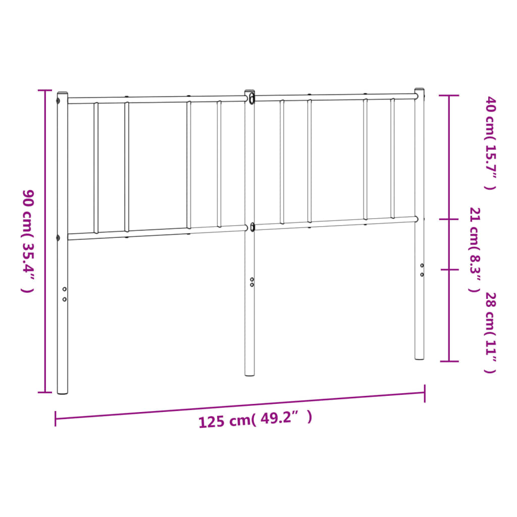 vidaXL Metalowe wymienne wezgłowie, białe, 120 cm