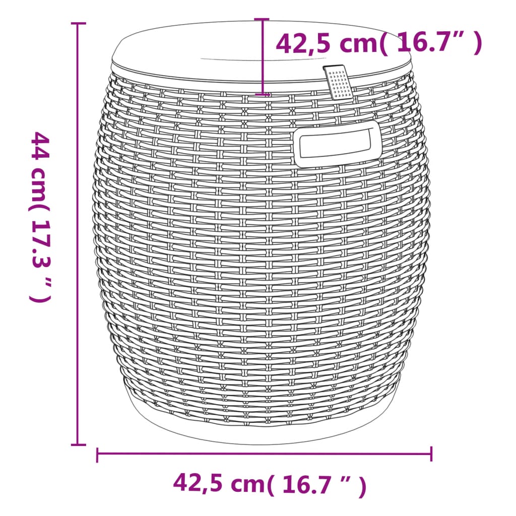 vidaXL Schowek ogrodowy 4-w-1, czarny, polipropylen