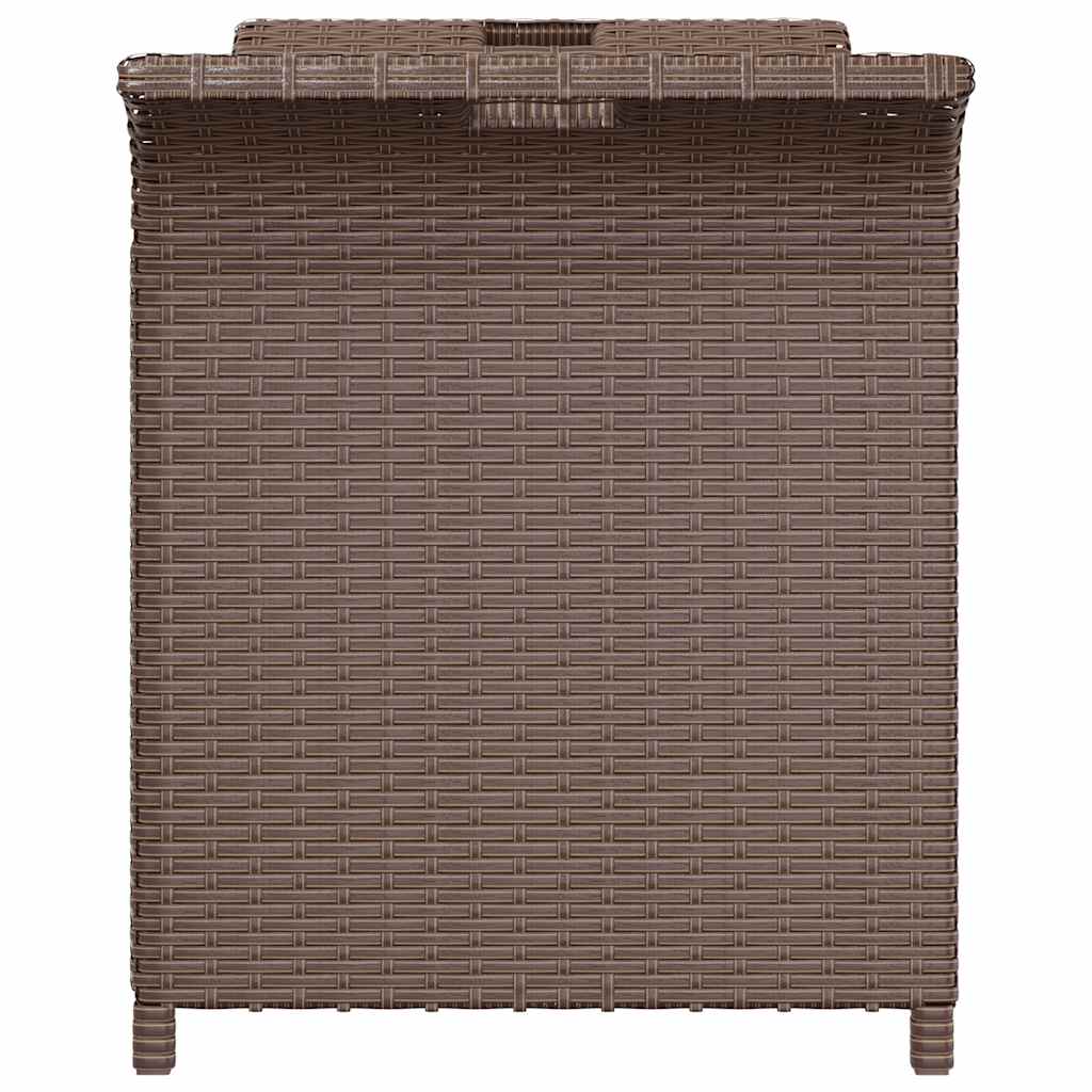 vidaXL Ławka ogrodowa z poduszką, brązowa, 116x46x57 cm, polirattan