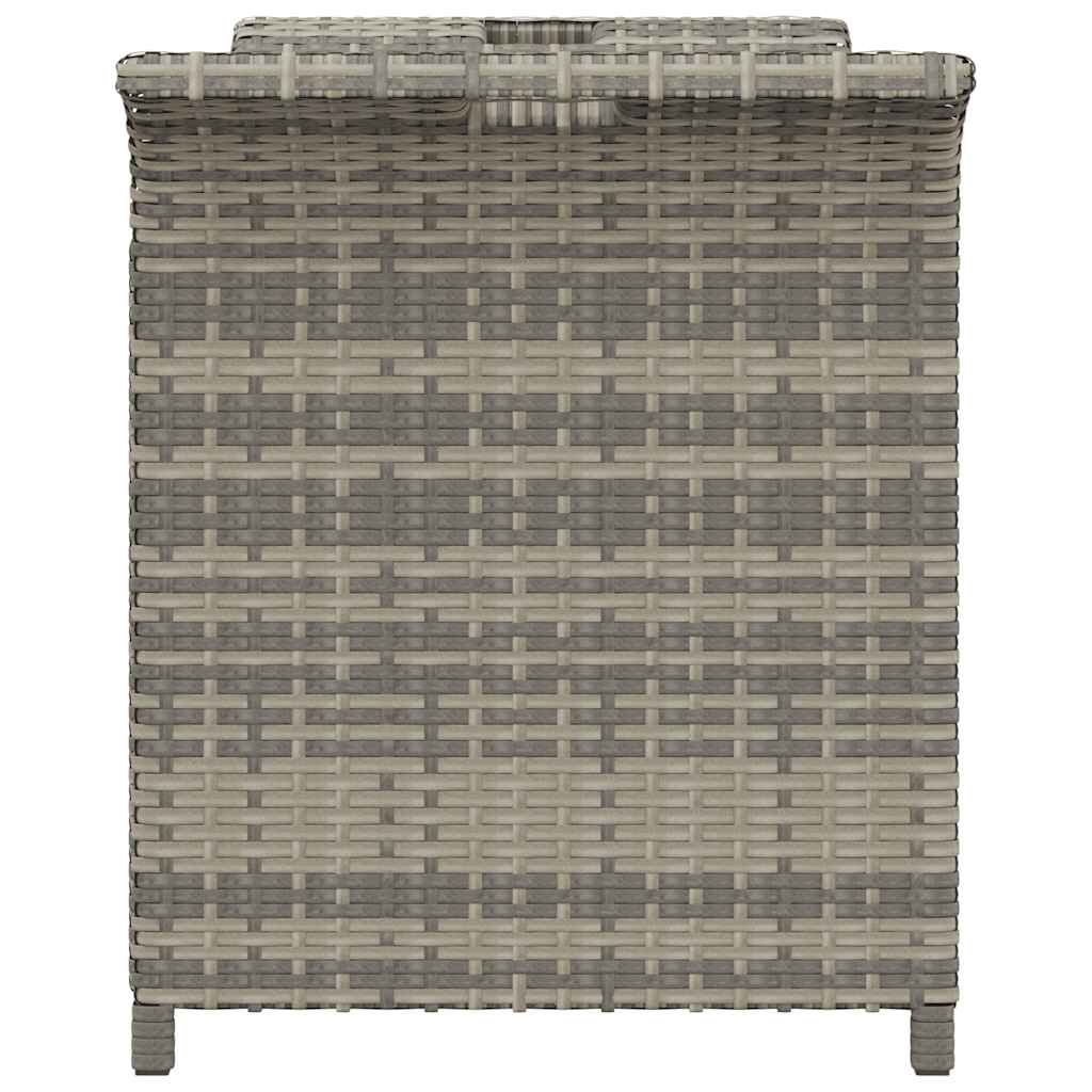 vidaXL Ławka ogrodowa z poduszką, szara, 116x46x57 cm, polirattan