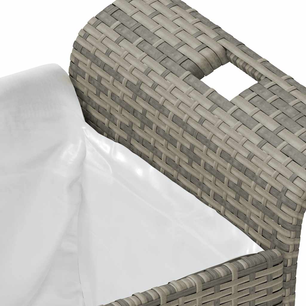 vidaXL Ławka ogrodowa z poduszką, szara, 116x46x57 cm, polirattan