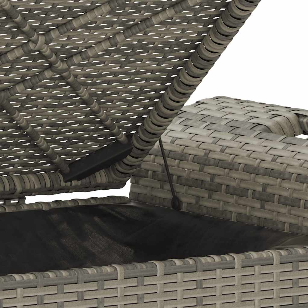 vidaXL Ławka ogrodowa z poduszką, szara, 116x46x57 cm, polirattan