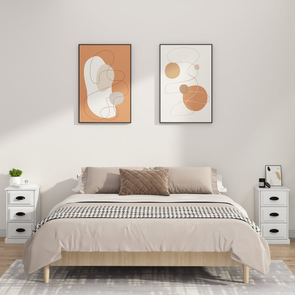 vidaXL Szafka nocna, biała, 39x39x67 cm, materiał drewnopochodny