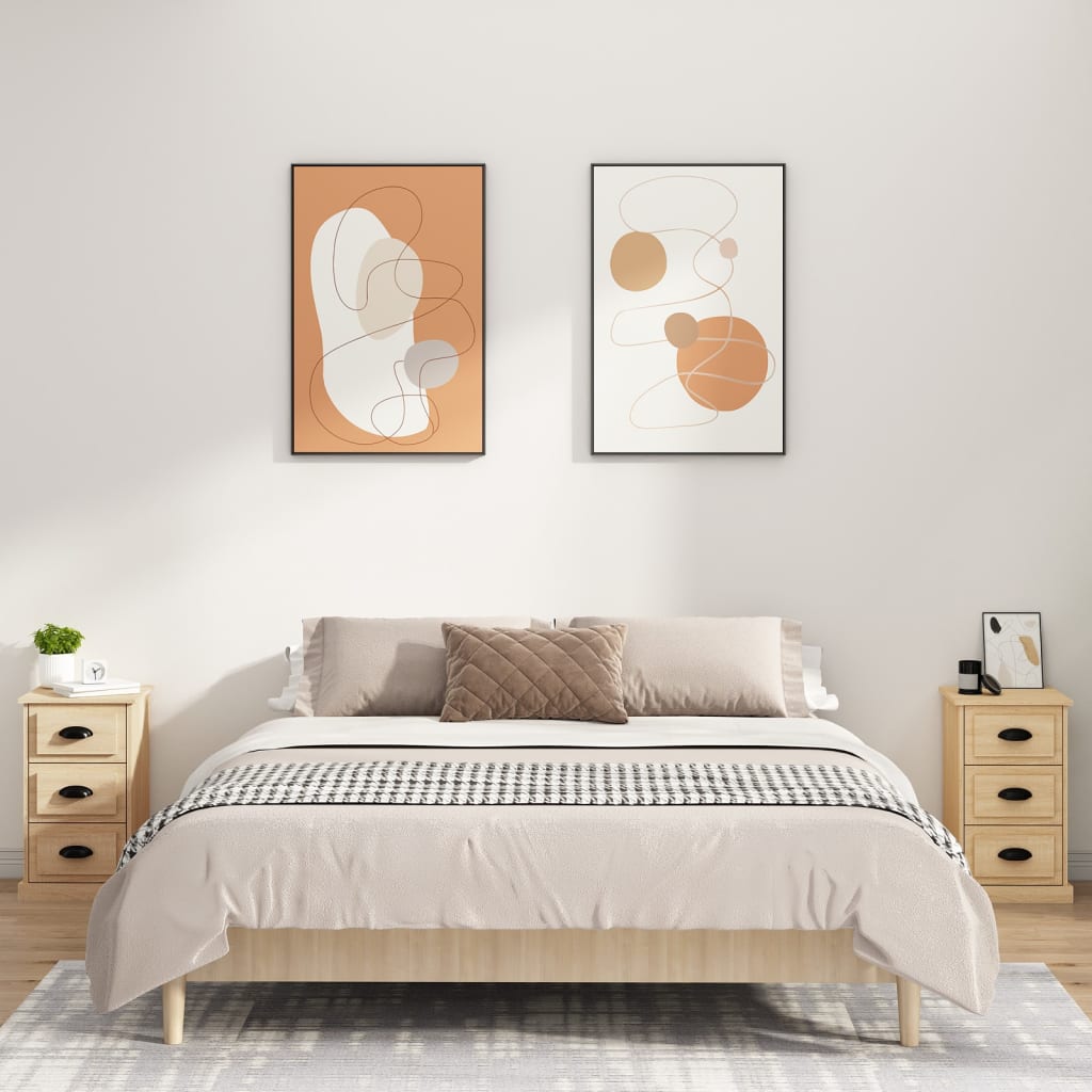 vidaXL Szafka nocna, dąb sonoma, 39x39x67 cm, materiał drewnopochodny