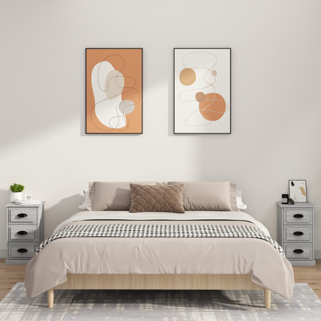 vidaXL Szafka nocna, szary dąb sonoma, 39x39x67 cm