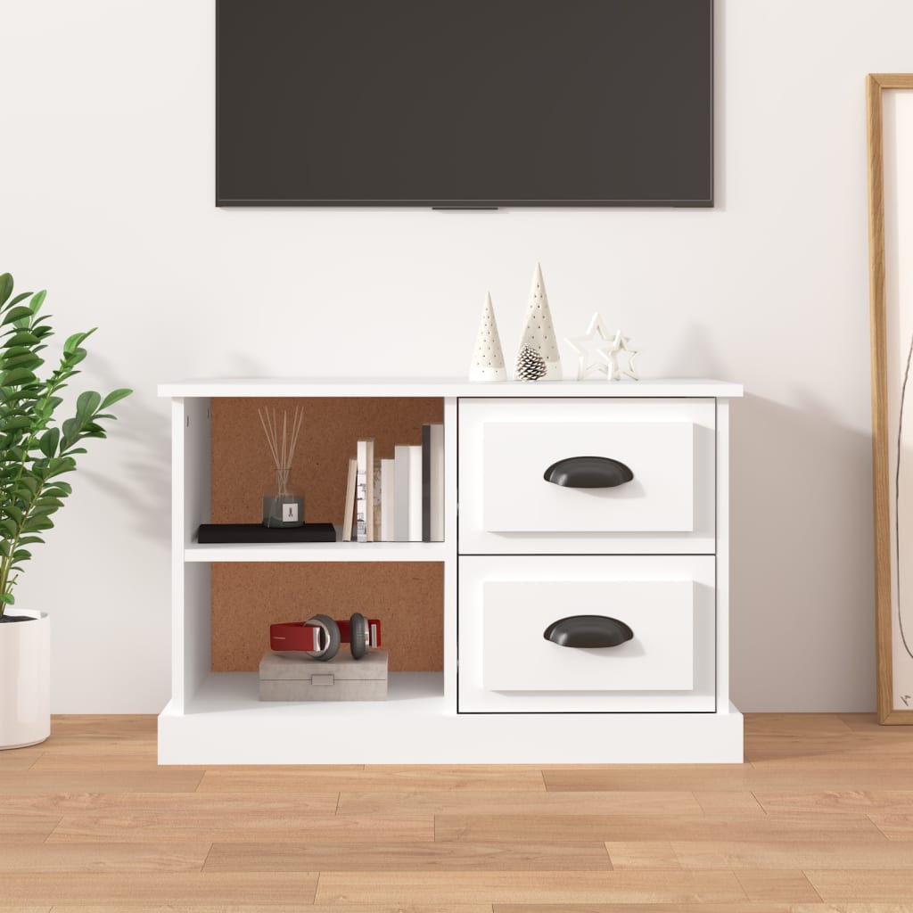 vidaXL Szafka pod TV, biała, 73x35,5x47,5 cm, materiał drewnopochodny