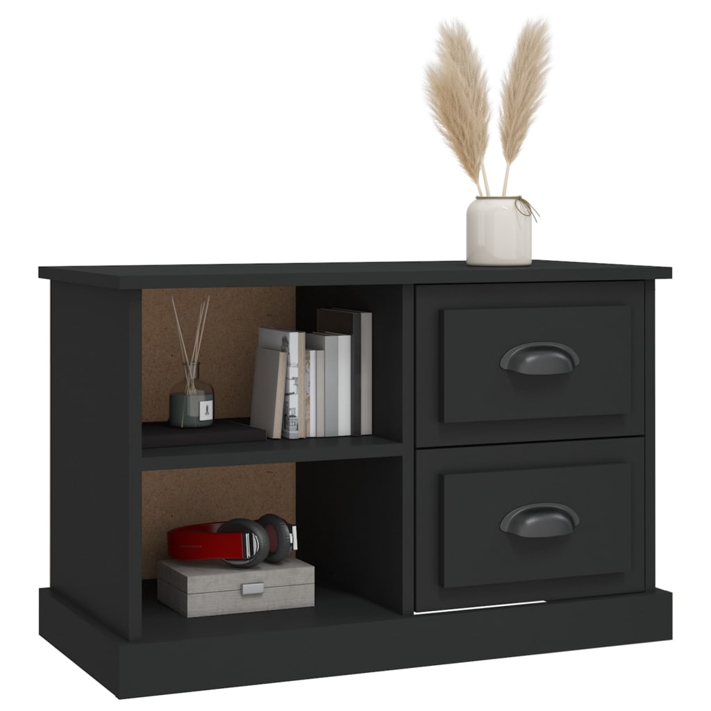 vidaXL Szafka pod TV, czarna, 73x35,5x47,5 cm, materiał drewnopochodny