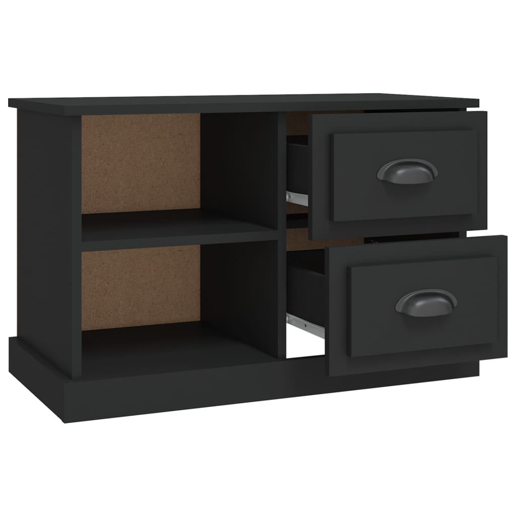 vidaXL Szafka pod TV, czarna, 73x35,5x47,5 cm, materiał drewnopochodny