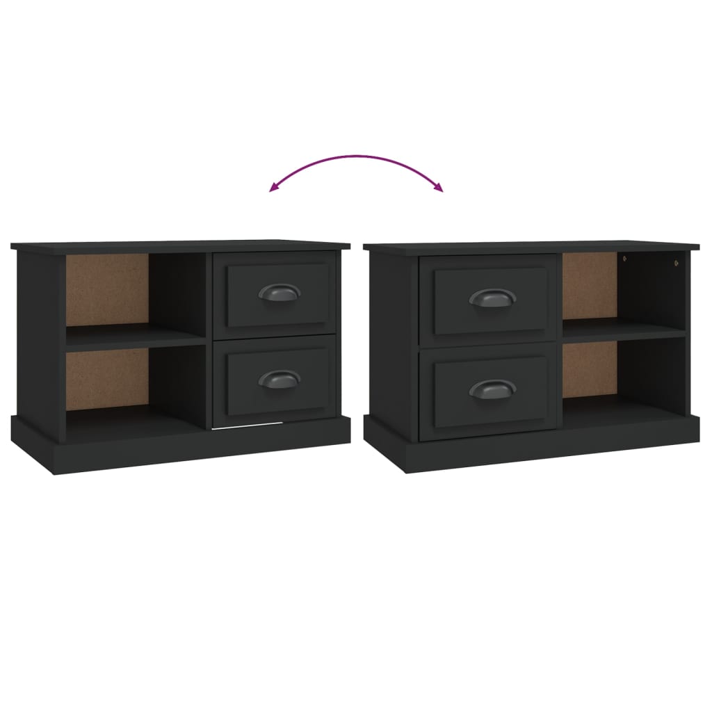 vidaXL Szafka pod TV, czarna, 73x35,5x47,5 cm, materiał drewnopochodny