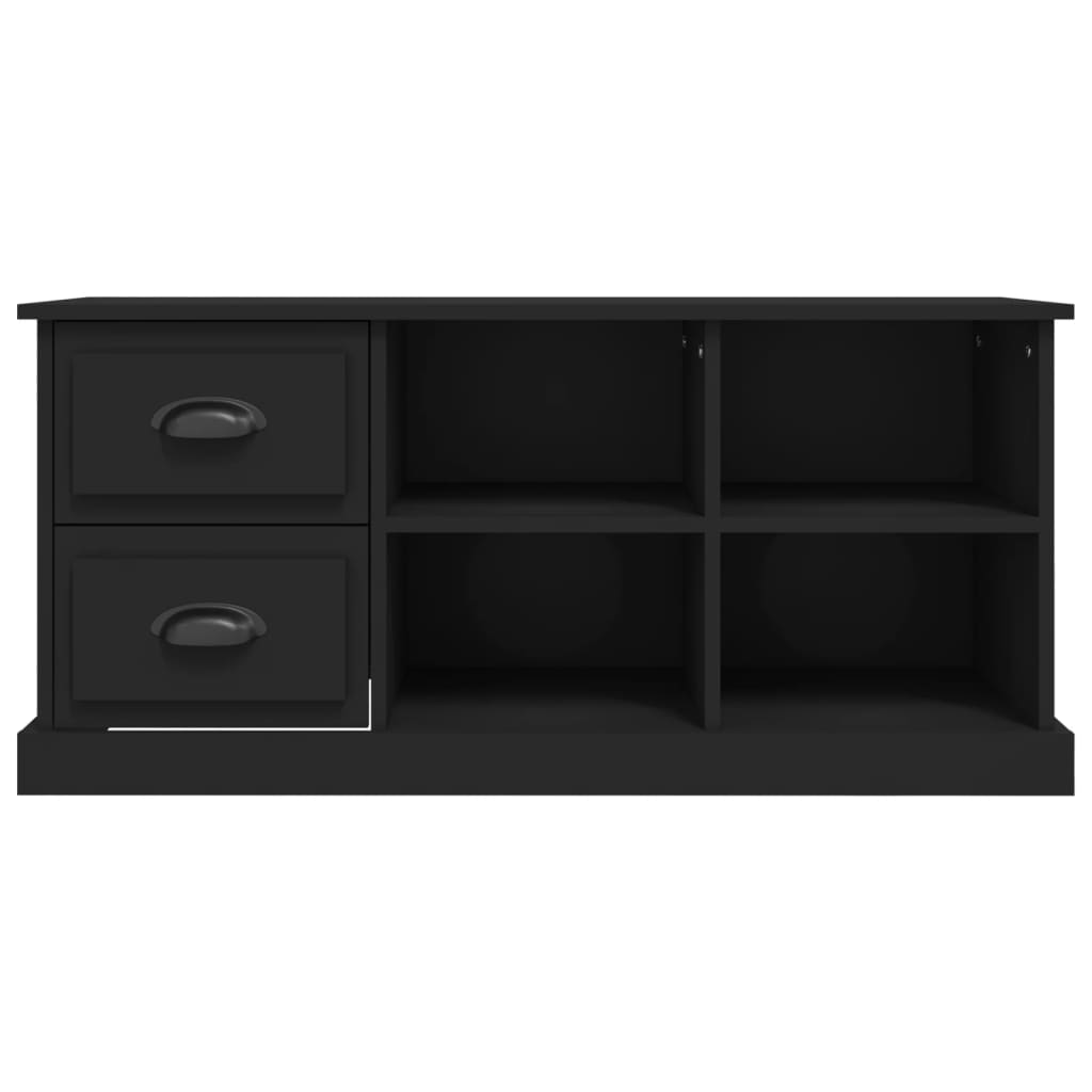 vidaXL Szafka pod TV, czarna, 102x35,5x47,5cm, materiał drewnopochodny
