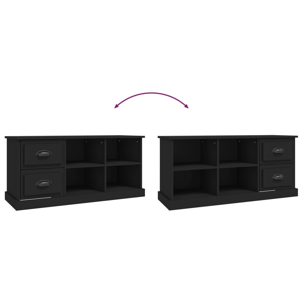 vidaXL Szafka pod TV, czarna, 102x35,5x47,5cm, materiał drewnopochodny