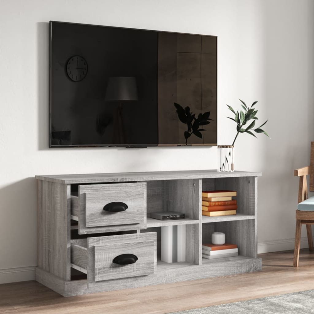 vidaXL Szafka pod TV, szary dąb sonoma, 102x35,5x47,5 cm