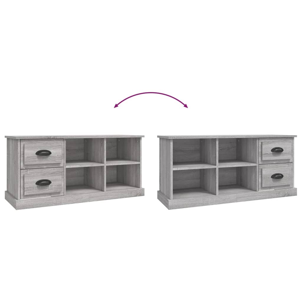 vidaXL Szafka pod TV, szary dąb sonoma, 102x35,5x47,5 cm