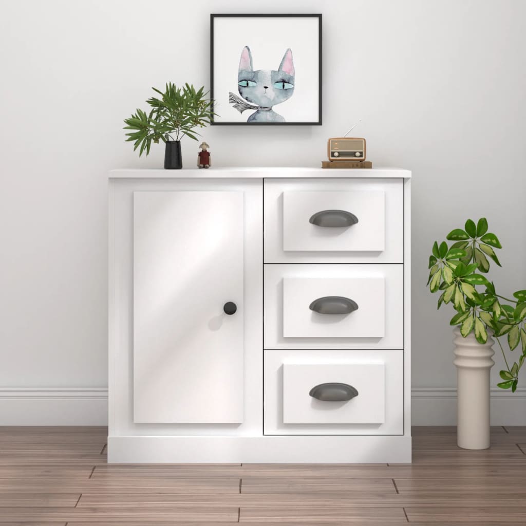 vidaXL Szafka, biała, 70x35,5x67,5 cm, materiał drewnopochodny