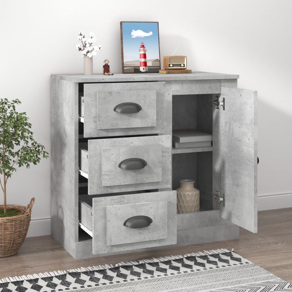 vidaXL Szafka, szarość betonu, 70x35,5x67,5cm, materiał drewnopochodny
