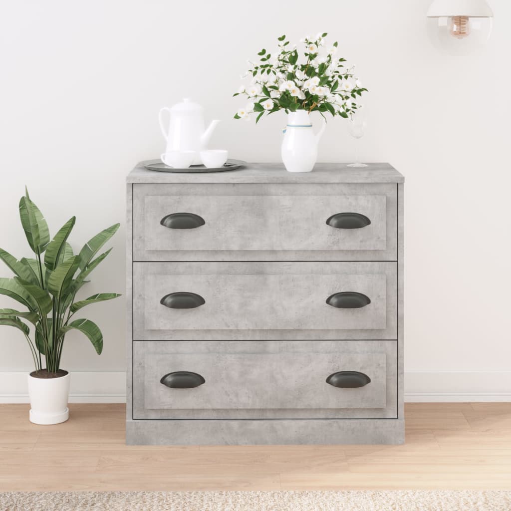 vidaXL Szafka, szarość betonu, 70x35,5x67,5cm, materiał drewnopochodny