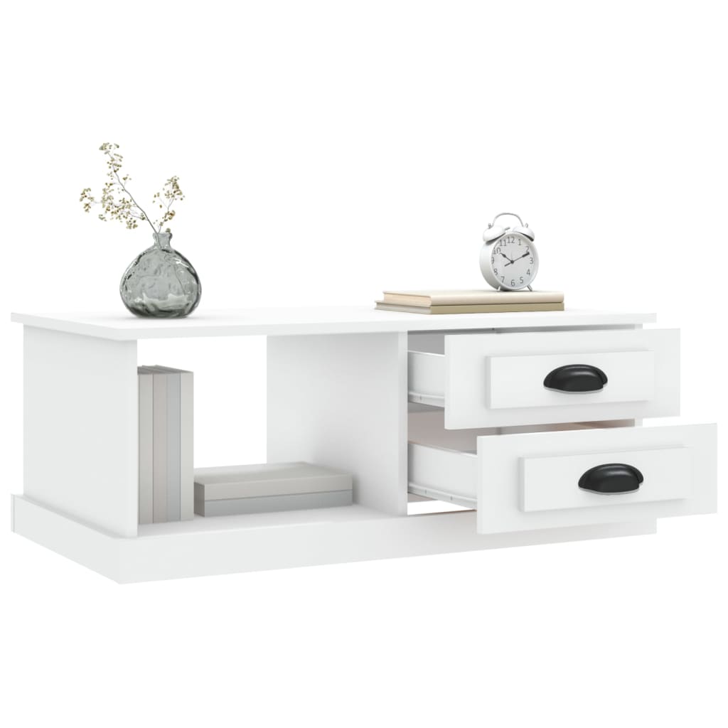 vidaXL Stolik kawowy, biały, 90x50x35, materiał drewnopochodny