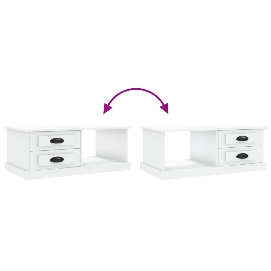 vidaXL Stolik kawowy, biały, 90x50x35, materiał drewnopochodny