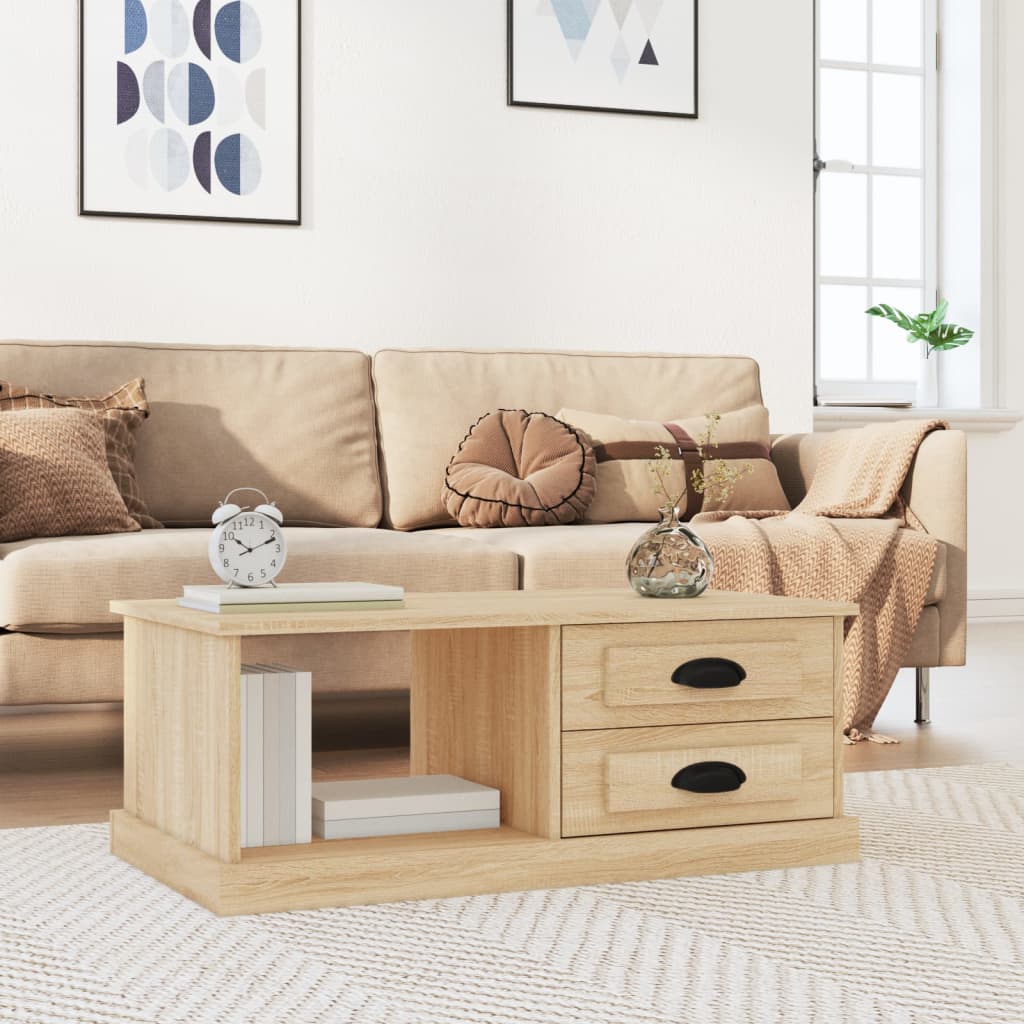 vidaXL Stolik kawowy, dąb sonoma, 90x50x35 cm, materiał drewnopochodny