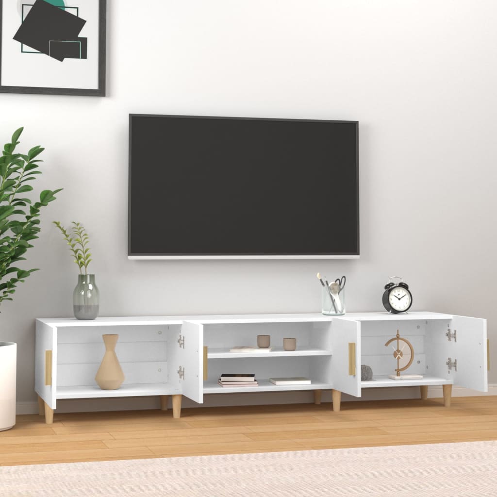 vidaXL Szafka RTV Biała 180x31,5x40 cm Drewno klejone