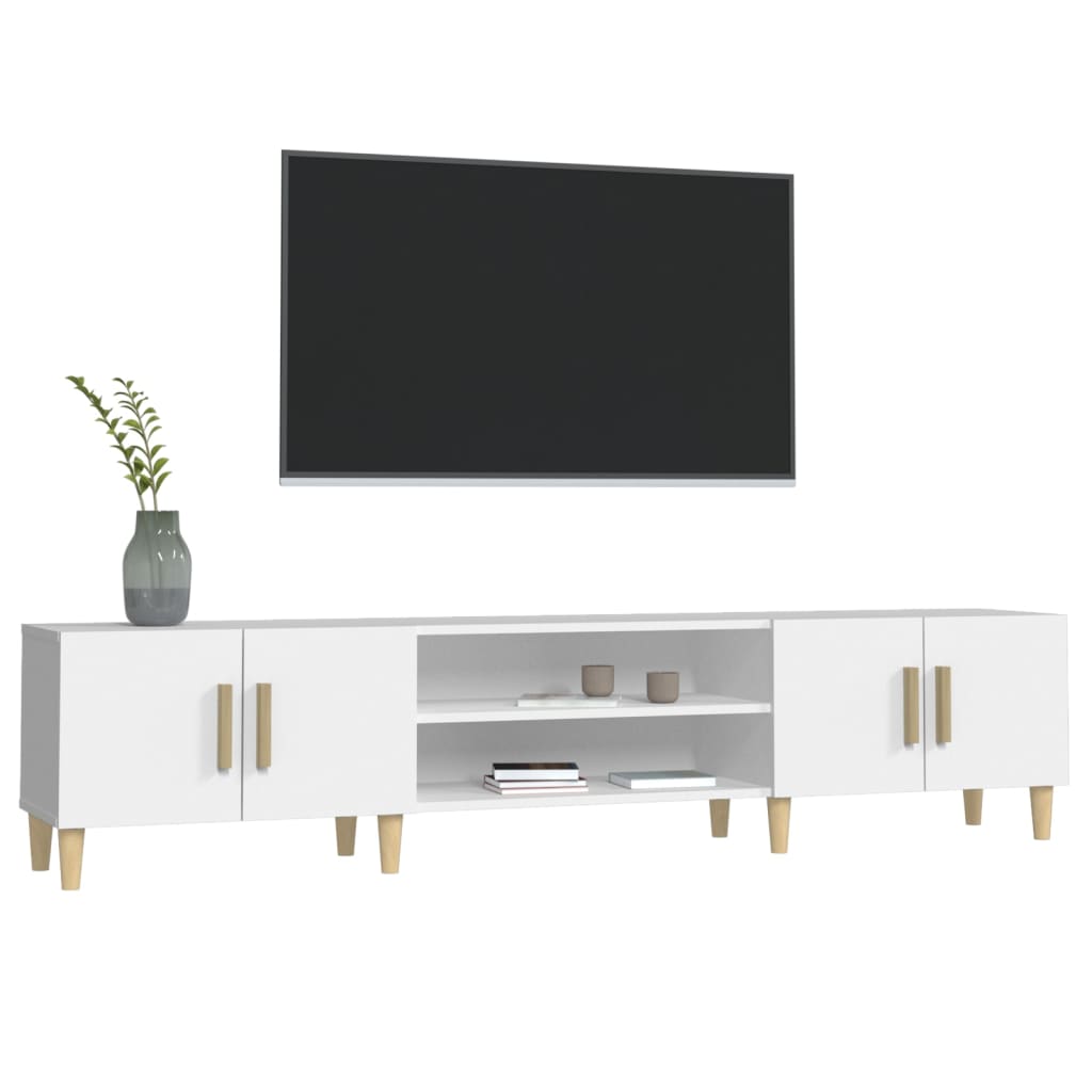 vidaXL Szafka RTV Biała 180x31,5x40 cm Drewno klejone