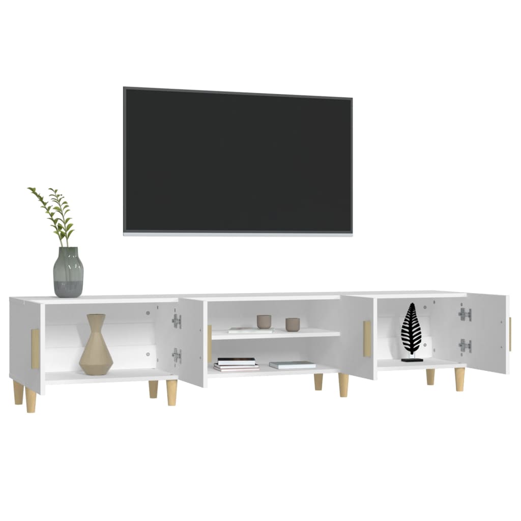vidaXL Szafka RTV Biała 180x31,5x40 cm Drewno klejone