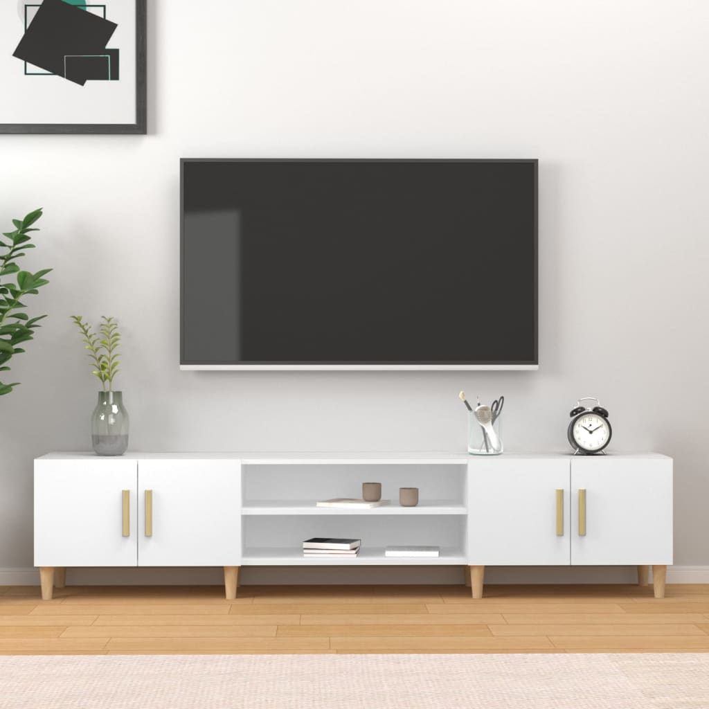 vidaXL Szafka RTV Biała 180x31,5x40 cm Drewno klejone