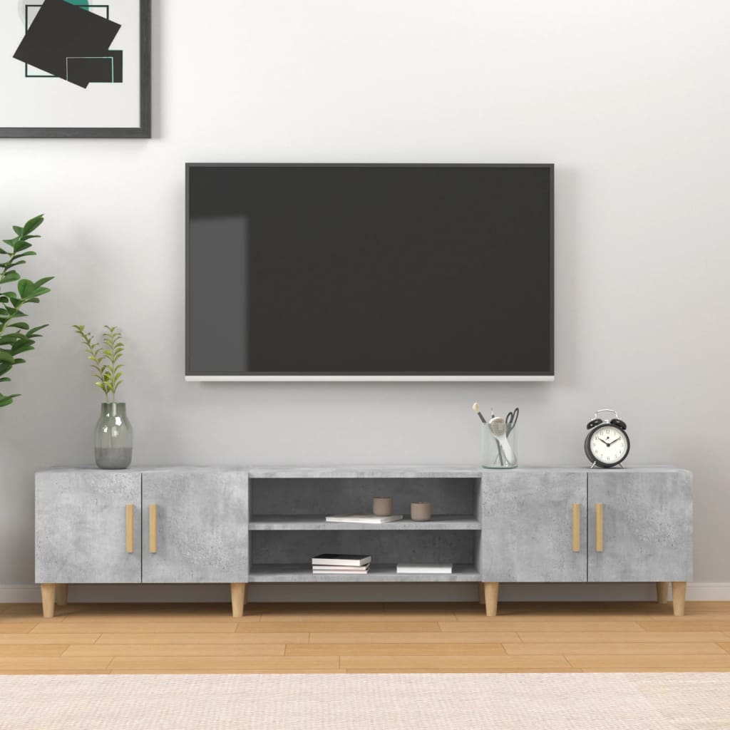 vidaXL Szafka pod TV, szarość betonu, 180x31,5x40 cm