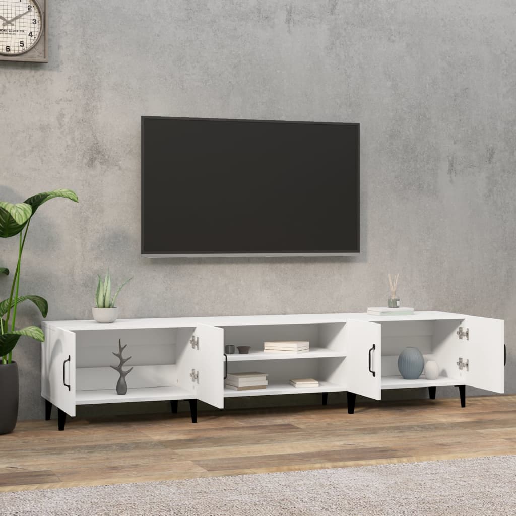 vidaXL Szafka RTV Biała 180x31,5x40 cm Drewno klejone