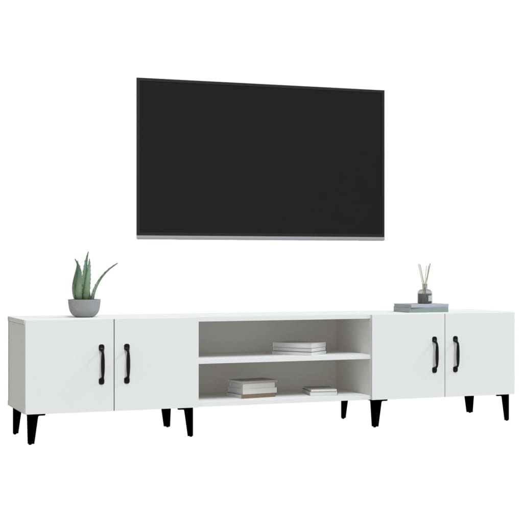 vidaXL Szafka RTV Biała 180x31,5x40 cm Drewno klejone