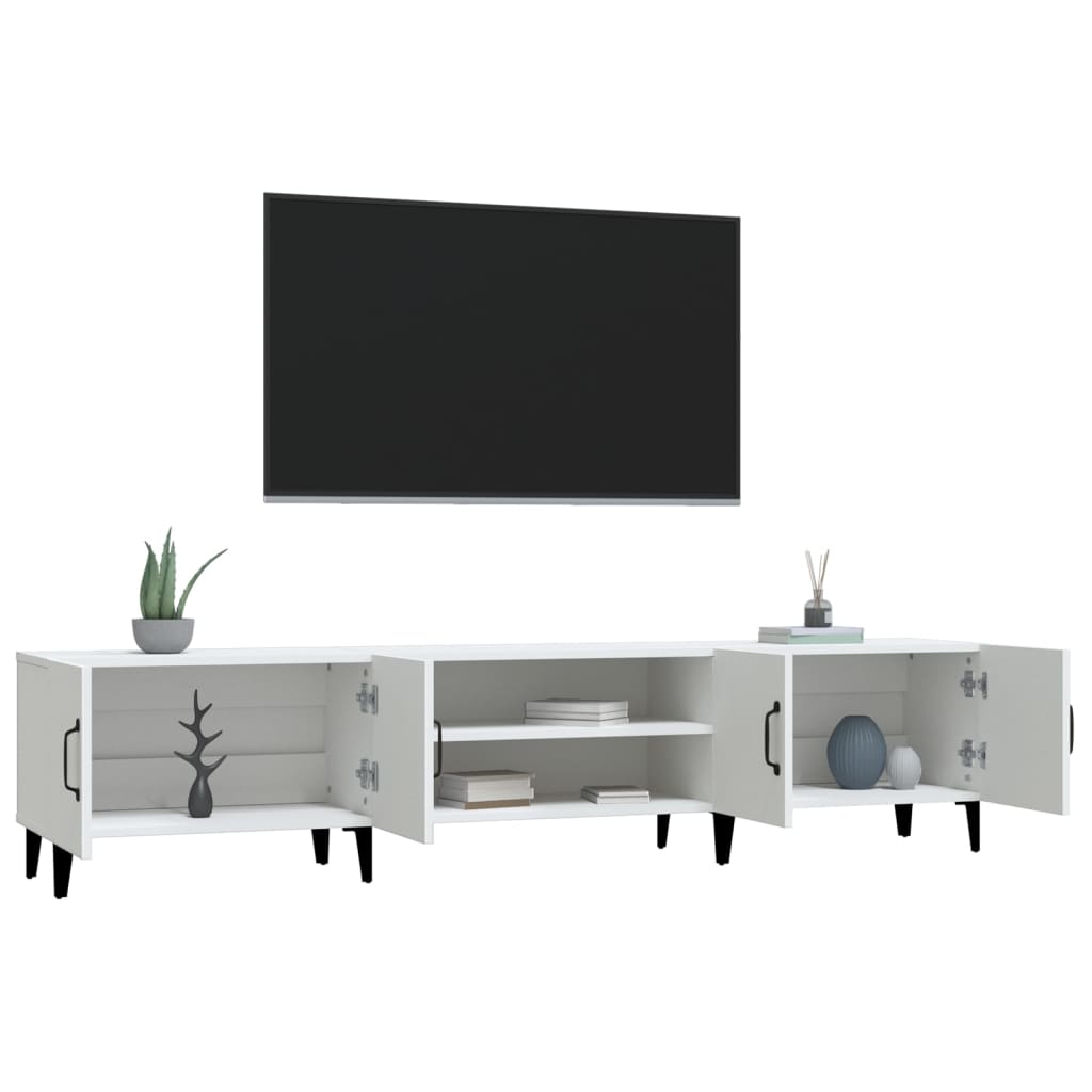 vidaXL Szafka RTV Biała 180x31,5x40 cm Drewno klejone