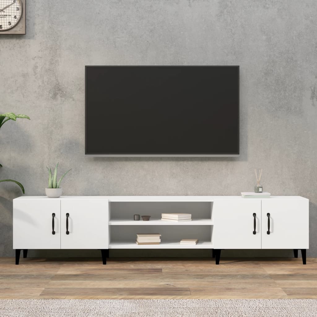 vidaXL Szafka RTV Biała 180x31,5x40 cm Drewno klejone