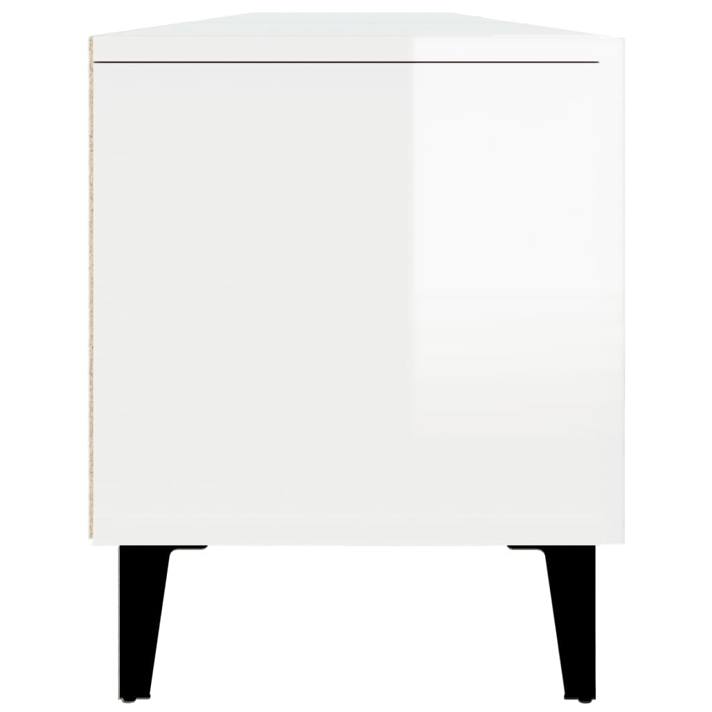vidaXL Szafka pod TV, wysoki połysk, biała, 180x31,5x40 cm