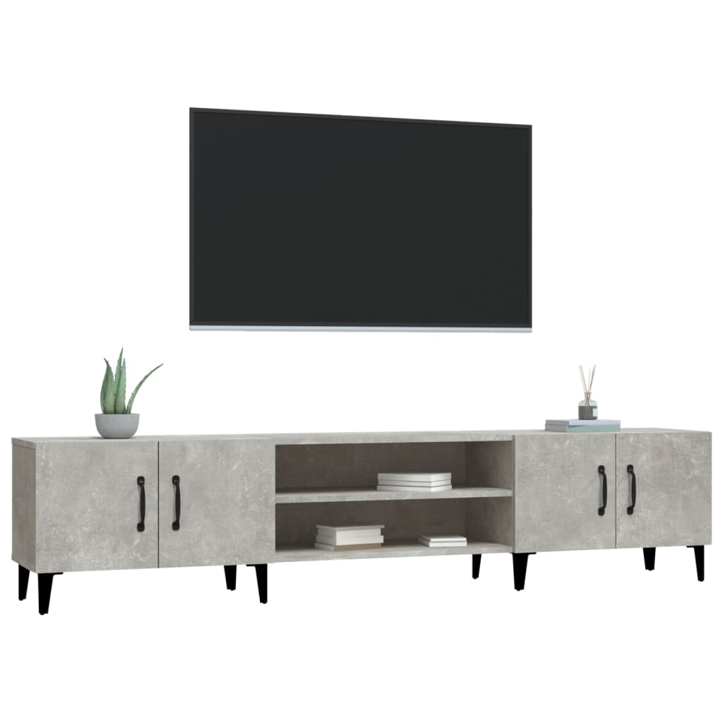 vidaXL Szafka pod TV, szarość betonu, 180x31,5x40 cm