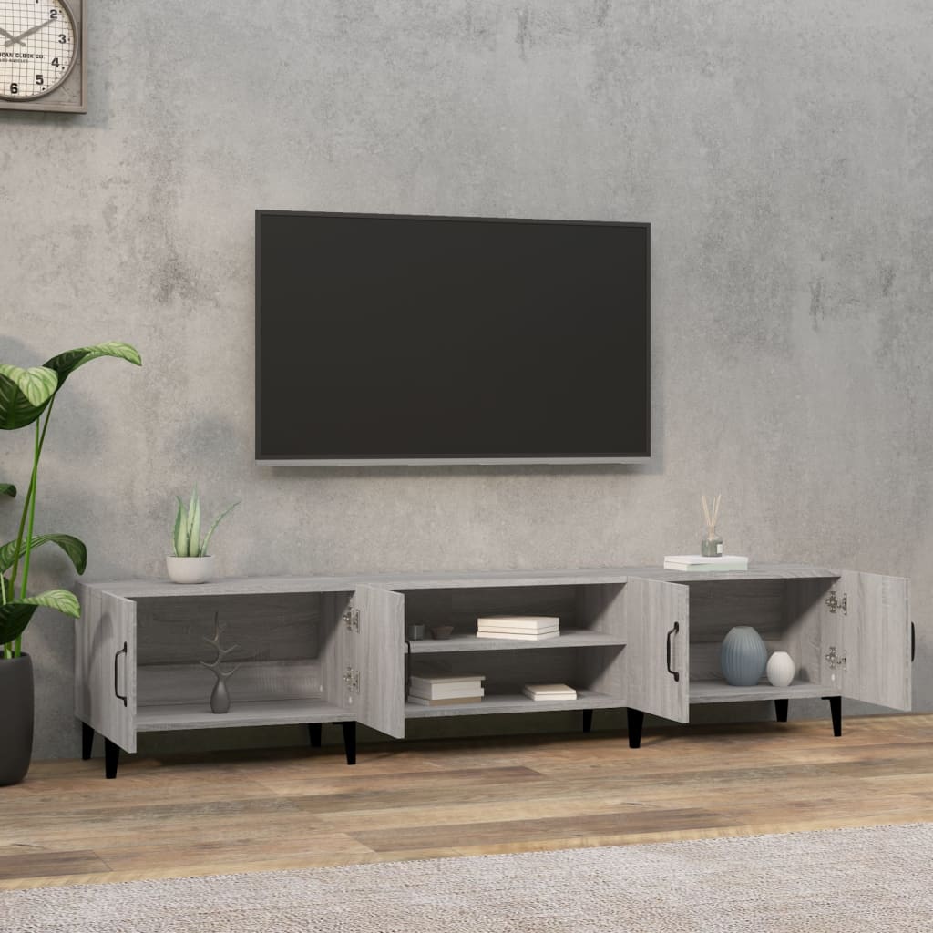 vidaXL Szafka pod TV, szary dąb sonoma, 180x31,5x40 cm