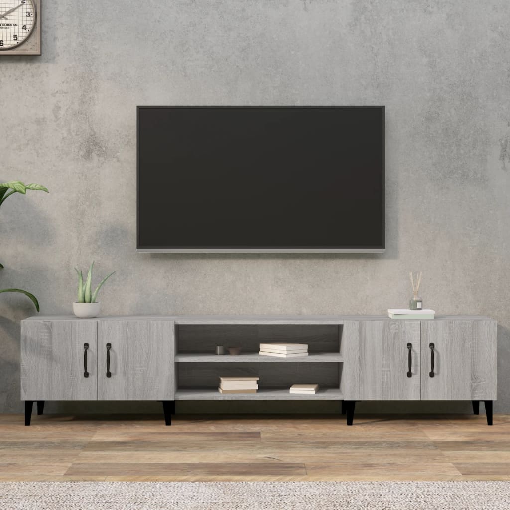 vidaXL Szafka pod TV, szary dąb sonoma, 180x31,5x40 cm