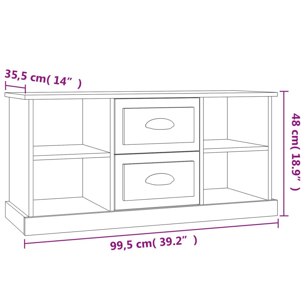 vidaXL Szafka pod TV, dąb sonoma, 99,5x35,5x48 cm