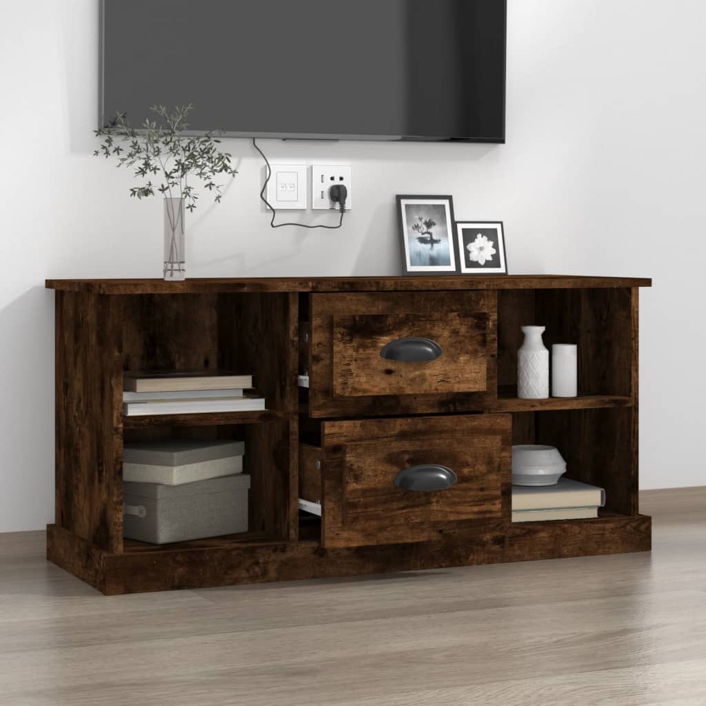 vidaXL Szafka pod telewizor, przydymiony dąb, 99,5x35,5x48 cm