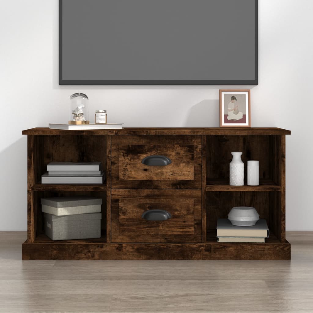 vidaXL Szafka pod telewizor, przydymiony dąb, 99,5x35,5x48 cm
