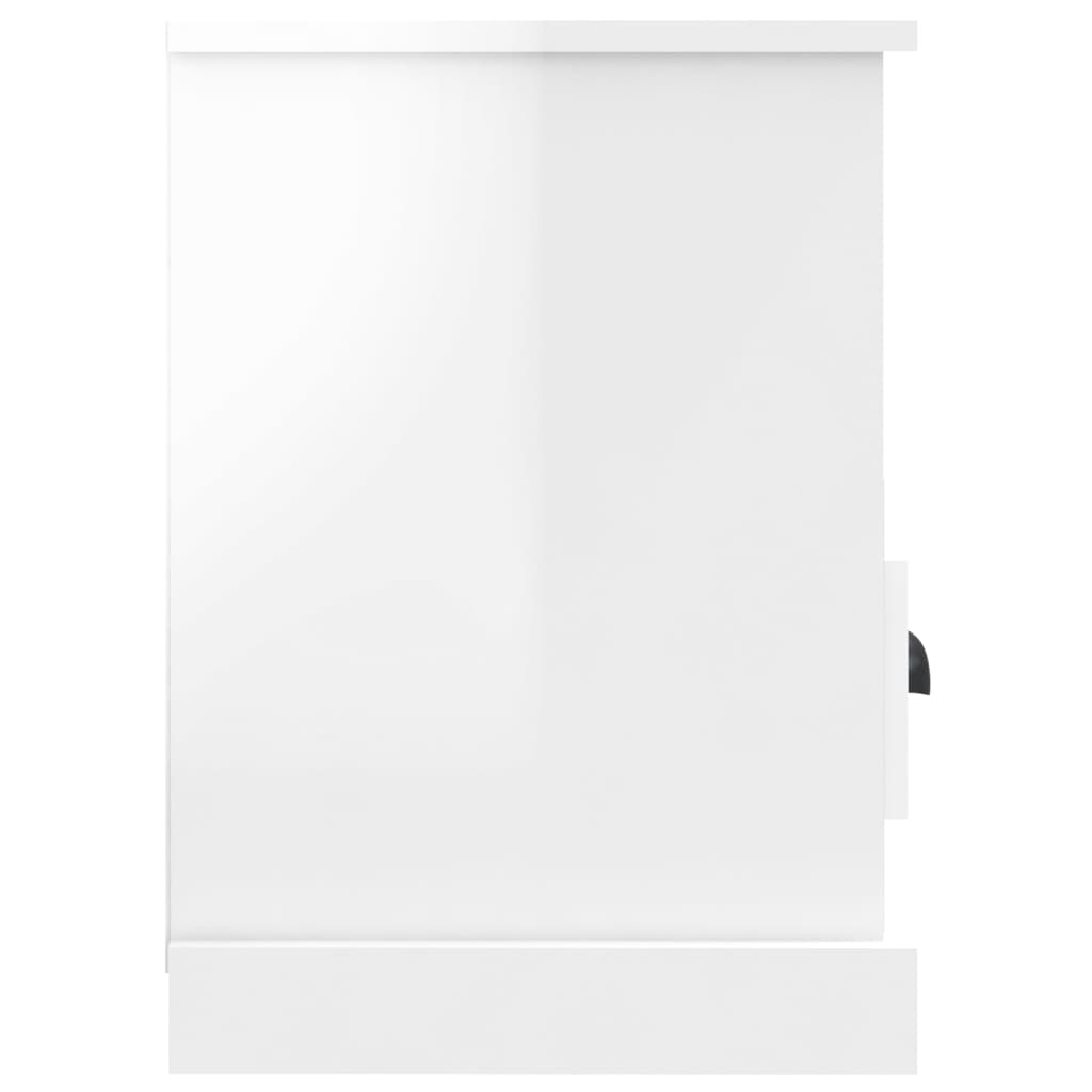 vidaXL Szafka pod TV, biała z połyskiem, 80x35x50 cm