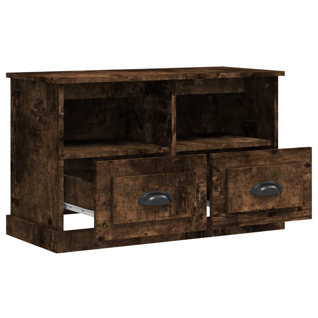 vidaXL Szafka pod TV, przydymiony dąb, 80x35x50 cm
