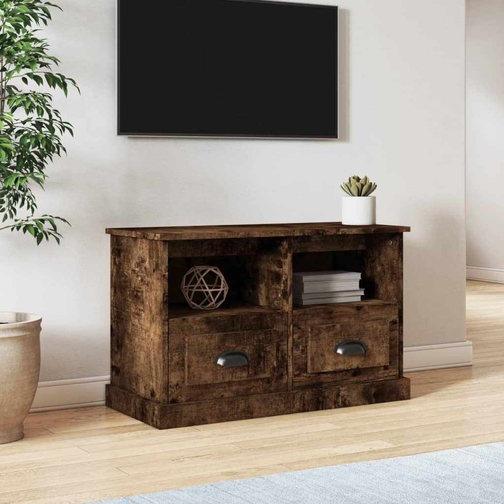 vidaXL Szafka pod TV, przydymiony dąb, 80x35x50 cm