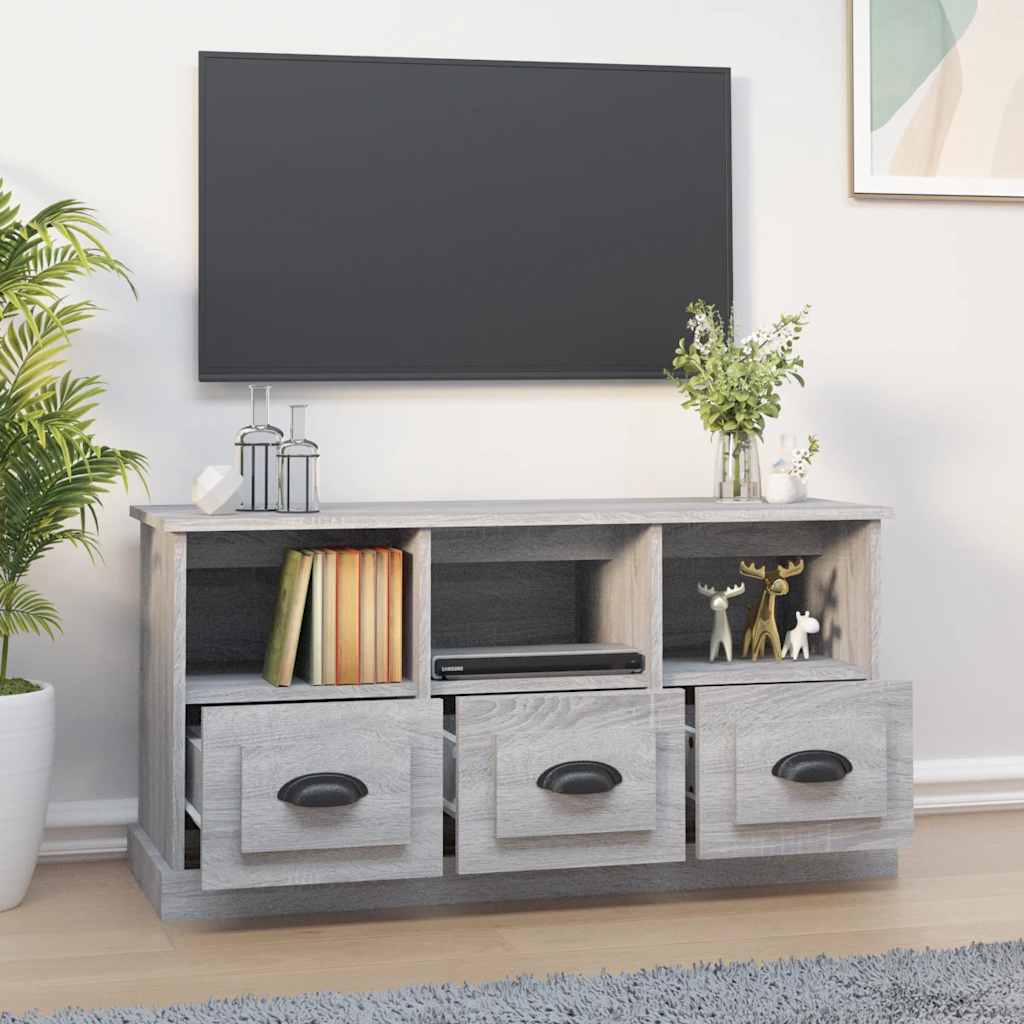 vidaXL Szafka pod TV, szary dąb sonoma, 100x35x50 cm