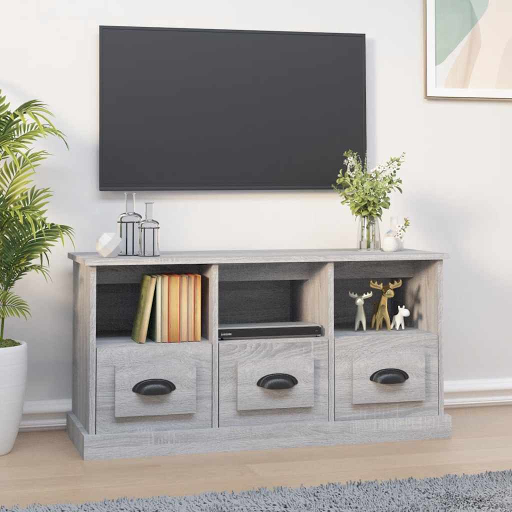 vidaXL Szafka pod TV, szary dąb sonoma, 100x35x50 cm