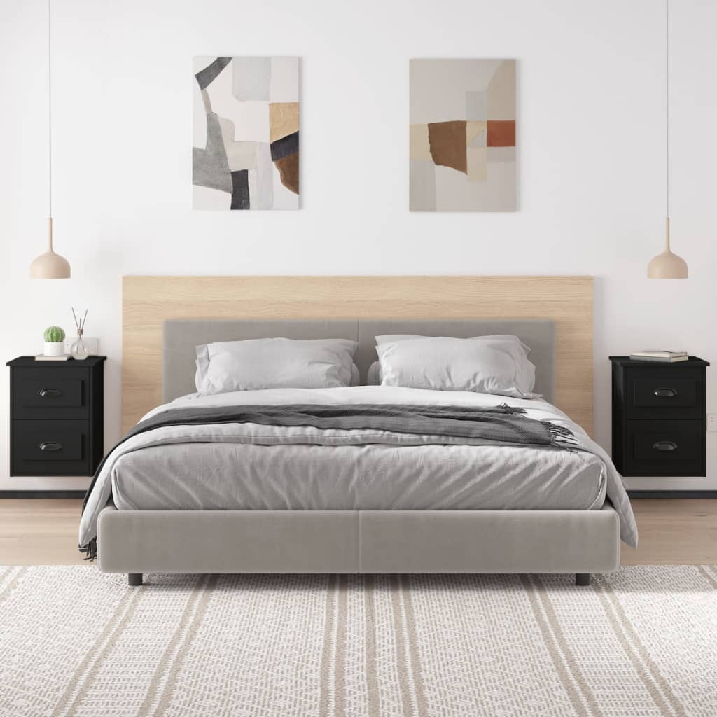 vidaXL Wiszące szafki nocne, 2 szt., czarne, 41,5x36x53 cm