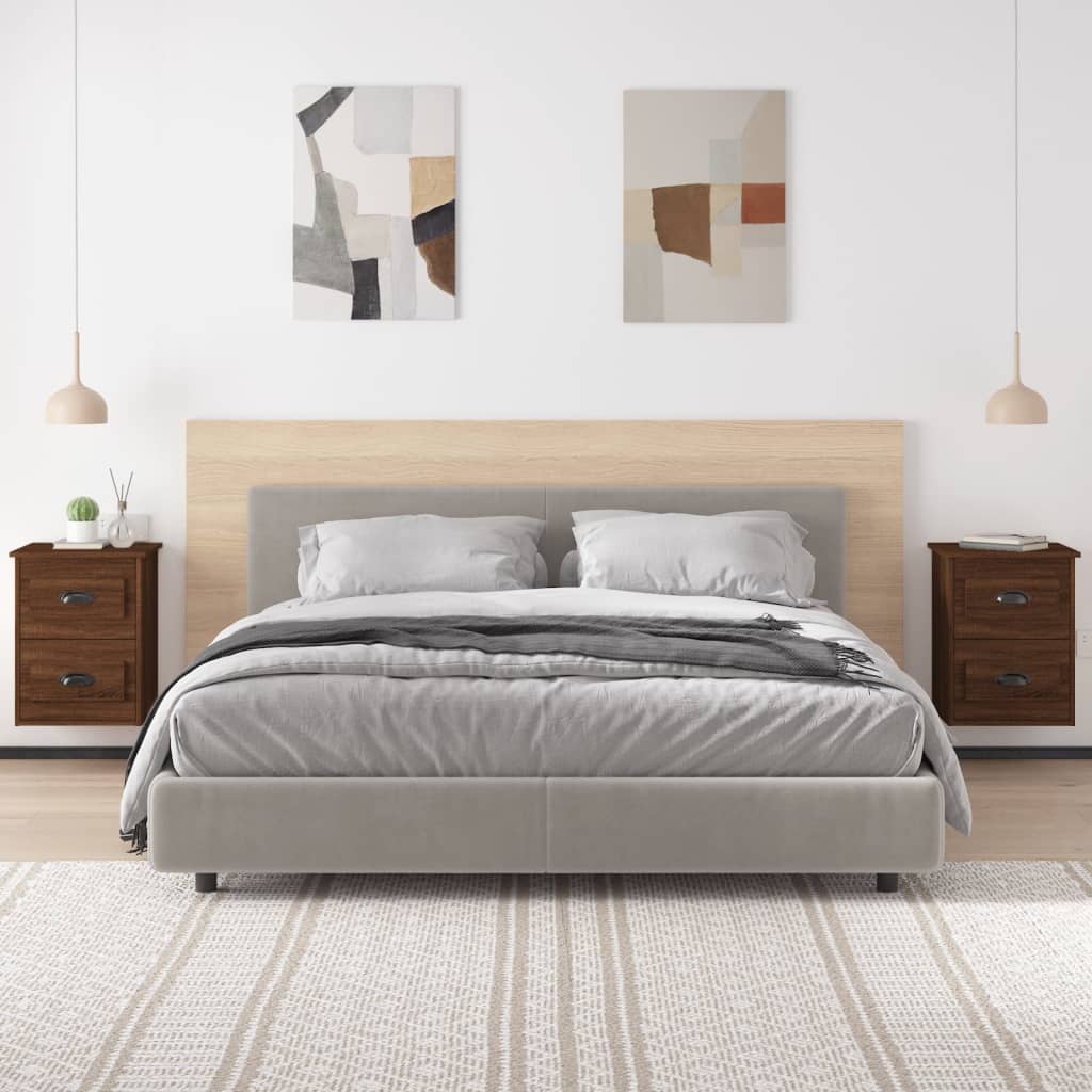 vidaXL Wiszące szafki nocne, 2 szt., brązowy dąb, 41,5x36x53 cm