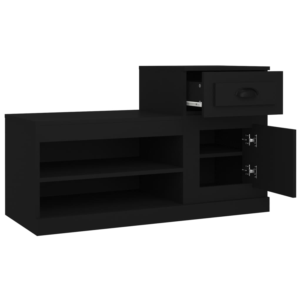 vidaXL Szafka na buty, czarna, 100x42x60 cm, materiał drewnopochodny