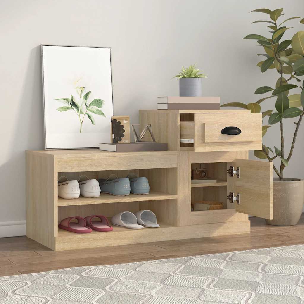 vidaXL Szafka na buty, dąb sonoma, 100x42x60cm materiał drewnopochodny